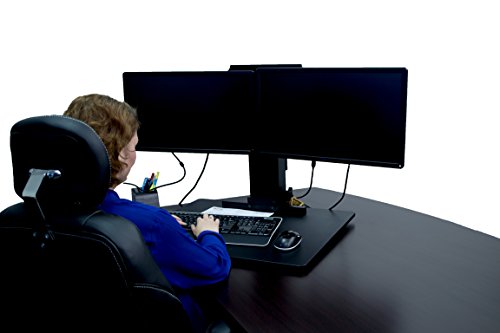 Victor DC350 High Rise Sit-Stand Desk Converter with Steppie Balance Board Combo Package and Built-in Dual Monitor Holder