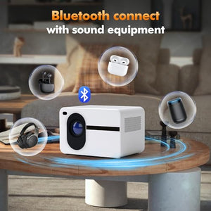 CoolEeve WiFi Bluetooth Portable Projector 12000L - 4K Native 1080P Mini Movie Projector