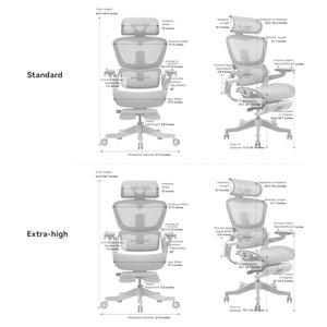 HINOMI H1 Pro V2 High Back Ergonomic Office Chair with Leg Rest, Foldable Design, Black