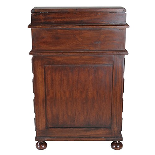 Design Toscano Captain's Davenport Home Office Desk, 33 Inch, Mahogany, Walnut