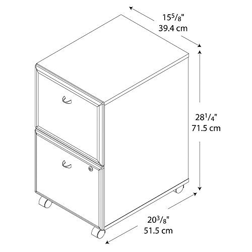 Bush Business Furniture Series A 2 Drawer Mobile File Cabinet in Hansen Cherry and Galaxy