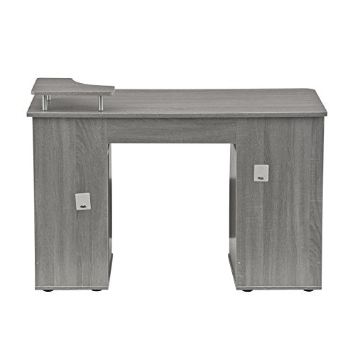 Techni Mobili Floating Modern Office Desk & Complete Computer Workstation, Gray
