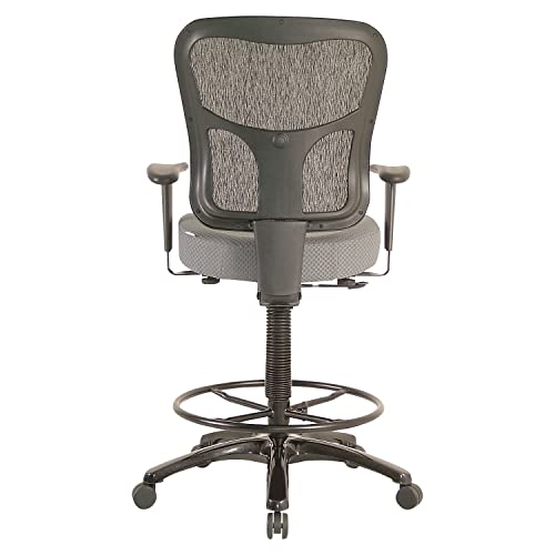 Tempur-Pedic Mid-Back Fabric Drafting Stool, Gray (TP8200-GREY)