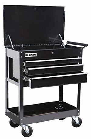 US General Roller Cart Tool Cabinet Storage Chest Box Glossy Black 4 Drawer 580 Lb. Capacity