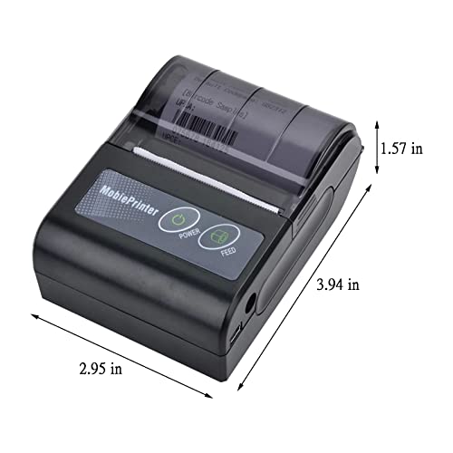 Bluetooth Receipt Printe-r, Wireless POS Printe-r, Ultra-Rugged Portable Bluetooth Receipt Printe-r, 58mm Thermal Receipt Printe-r Supports for Bill, Retails, Store