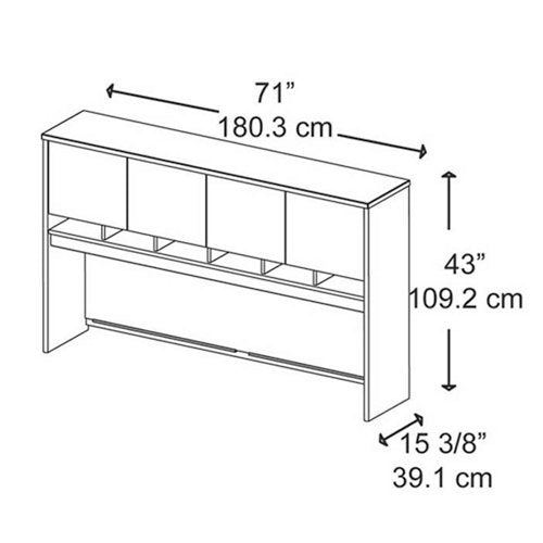 Bush Business Furniture Series C Collection 72W 4 Door Hutch in Mahogany