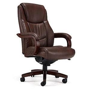 JOMEED CC82 Delano Big and Tall Executive Office Chair with Lumbar Support, Adjustable Height, Memory Foam - Brown Leather