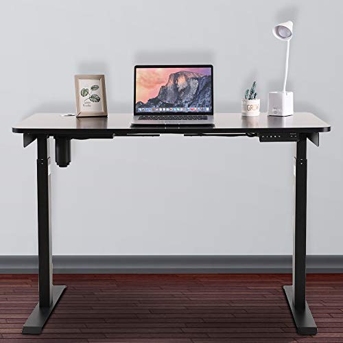 M MUNCASO Height Adjustable Electric Standing Desk for Office Home - 48” x 24” Stand up Desk Workstation, Sit Stand Home Office Table (Black)