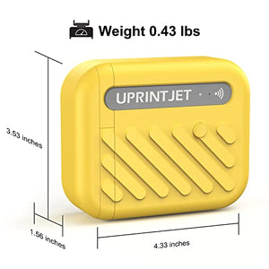 UPRINTJET B10 Mini Handheld Inkjet Printer Wireless WiFi Printer with iOS/Android APP Handy Inkjet Printer for QR Code Barcode Batch Number Batch Number Picture DIY Printing Date Printer (Yellow)