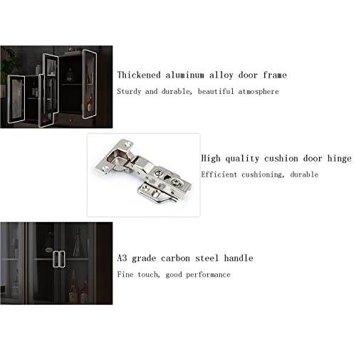 Luckxuan Wine Rack Cabinets/Bar Cabinet with Glass Doors and Drawer
