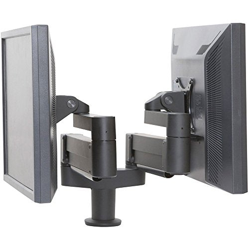 Ergotech 7Flex Dual Monitor Arm | Includes Dual Monitor Flex Arm for Computer Monitor Screens & VESA Adapter Plate, (75x75, 100x100) | Any Size Monitor Within 5-17 lbs. Weight Capacity | Black
