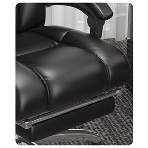 HUIQC Leather Office Chair with Adjustable Height and Lumbar Support