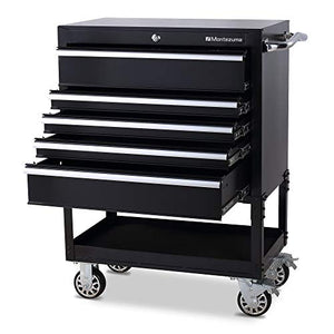 Montezuma 30" 5-Drawer Rolling Tool Organizer Metal Storage Utility Cart