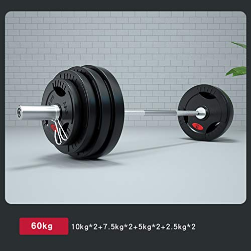 Barbell Plates 132 lbs Barbell Weight Set Barbell Plates - Adjustable Barbells Set with 1.8 Meters Connector Home Gym Fitness Lifting Exercise Workout Strength Training Equipment