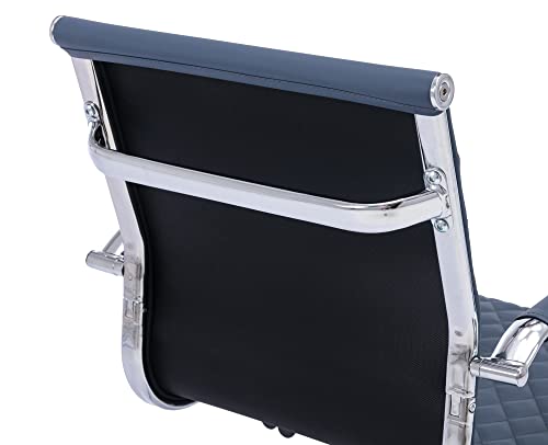 VESCASA Office Guest Chairs with Rhombic Grid Design Back, Set of 8 - Navy Blue
