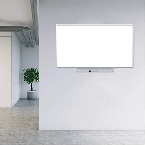 Quartet Whiteboard, Magnetic White Board, 50" x 28", Dry Erase Board, Superior Erasability, Porcelain Silhouette, Wide 16:9 Silver Frame (CP5028)