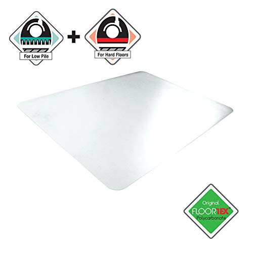 Cleartex UnoMat, Anti-Slip Chair Mat, For Polished Hard Floors/Carpet Tiles, Rectangular, 48" x 60" (FR1215020ERA)