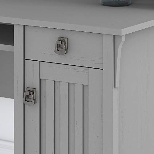 Bush Furniture Salinas 60W L Shaped Desk with Hutch in Cape Cod Gray