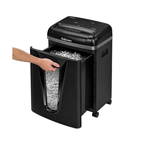 Fellowes 450M 9-Sheet Micro-Cut Office Paper Shredder with Auto Reverse Jam Prevention Feature and SilentShred Noise Control Technology (4074001)