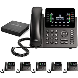 MM MISSION MACHINES S-100 Business Phone System: Advanced Pack - Auto Attendant/Voicemail, Cell & Remote Phone Extensions, Call Recording, 2 Month Service - 6 Phone Bundle