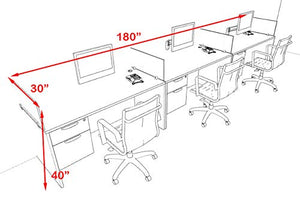 UTM Furniture Modern Acrylic Divider Office Workstation Desk Set, OF-CPN-SPO25