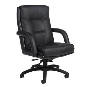 Global Arturo High-Back Leather Tilter Chair, 43"H x 26"W x 30"D, Black Frame, Black Leather