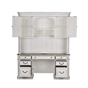 Liberty Furniture Magnolia Manor White Credenza & Hutch