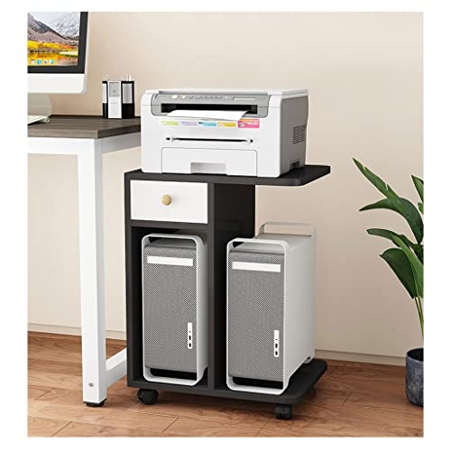 LOVULIFE Computer Tower Stand with Lockable Wheels - Black