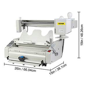 VEVOR Wireless Glue Book Binding Machine - A4 Manual Hot Glue Binder 110V - White