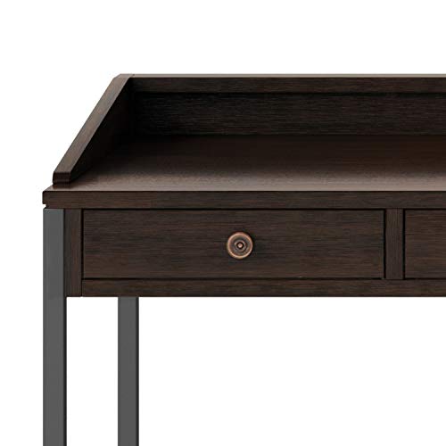 SIMPLIHOME Ralston SOLID WOOD and Metal Modern Industrial 60 inch Wide Home Office Desk, Writing Table, Workstation, Study Table Furniture in Distressed Hickory Brown with 2 Drawerss