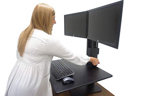 Victor DC350 High Rise Collection Dual Monitor Sit-Stand Standing Desk Converter, 28" by 23" by 15.5", Black