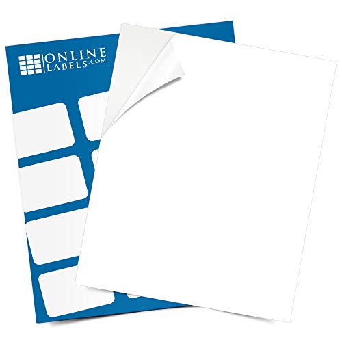 Sticker Paper, 2,000 Sheets, White Matte, 8.5 x 11 Full Sheet Label, Inkjet or Laser Printer, Online Labels