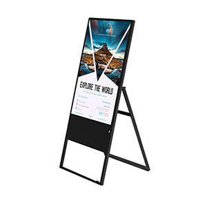 Hyper Lumin Kiosk Commercial Digital Signage Display, 43" Folding Retail Screen Free Standing A-Frame Digital Event Kiosk Sandwich Board Digital Advertising Display Led w/HD Video Screen