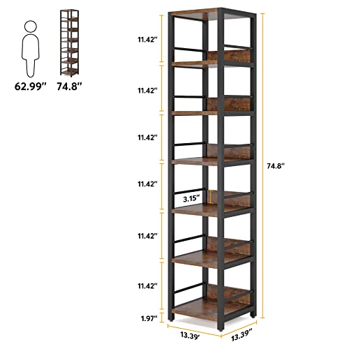 Tribesigns 6-Tier Corner Shelf Set of 2, 75 Inch Tall Bookshelf Storage Rack
