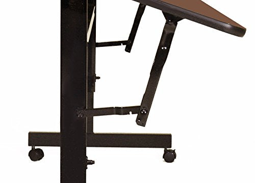 Correll EconoLine Flip Top Table, 24" x 48", Adjustable Height, Walnut Melamine Top