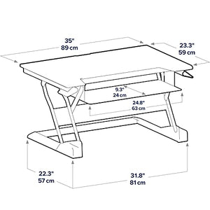 Ergotron WorkFit-T Standing Desk Converter with Monitor and Laptop Kit - Black, for Monitors Up to 24 inches