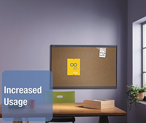 Quartet B247G Prestige Bulletin Board, Graphite-Blend Cork, 72 x 48-Inches