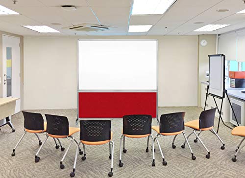 DivideWrite Mobile Whiteboard Room Divider – Double Sided Dry Erase Board Cubicle Partition Ocean Fabric 4' Wide X 6' Tall
