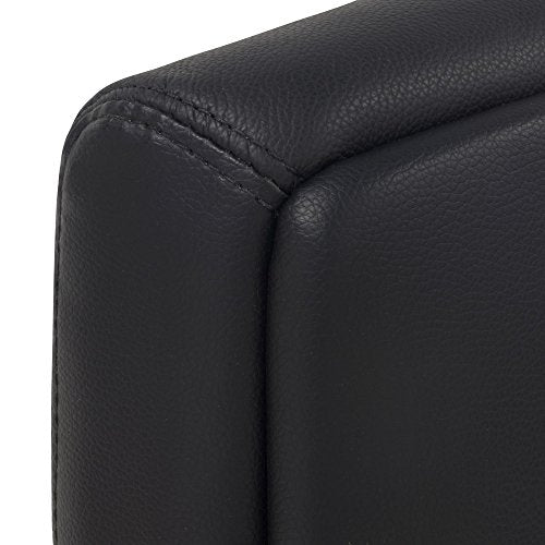 Perot Genuine Leather Aluminum Base High Back Executive Chair - Black