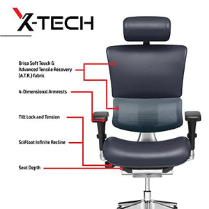 X-Chair X-Tech Executive Chair - Cooling Gel M-Foam Seat, Lower Back Support