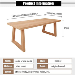 None Industrial Style Pine Wood Office Computer Desk 5cm Thick