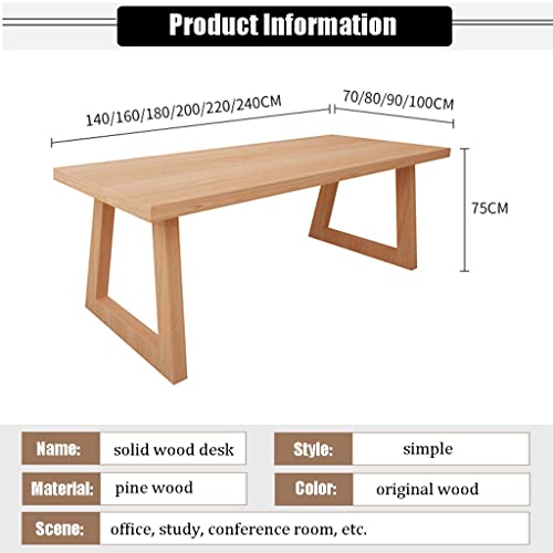 Industrial Style Pine Wood Office Computer Desk 5cm Thick