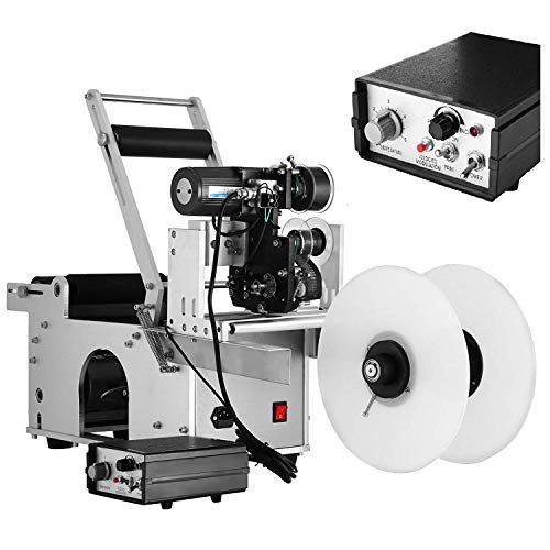 Mophorn LT-50D 2 in 1 Semi Automatic Round Bottle Labeling Machine 40PCS/Min Labeler Machine 100W Combo Coder and Labeler Label Applicator