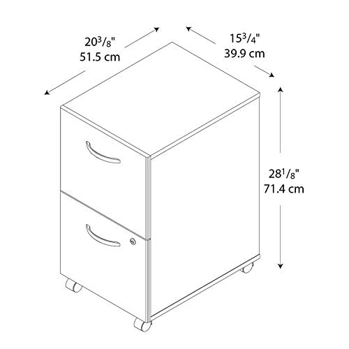Bush Business Furniture Series C 2 Drawer Mobile File Cabinet in Mahogany