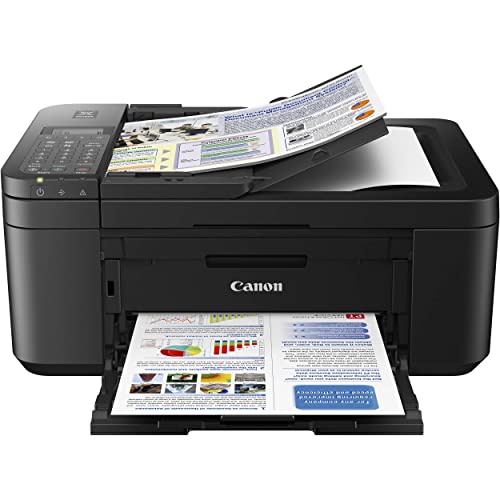 Canon PIXMA TR45 20 All-in-One Wireless Color Inkjet Printer for Business Home Office, Black - Print Scan Copy Fax - 4800 x 1200 dpi, Auto 2-Sided Printing, 8.5 x 14 Max Print Size, 20-Sheet ADF