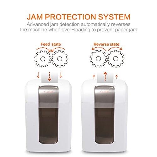 Bonsaii Paper Shredder, Super Micro Cut (1/26 by 5/21 inches) with 7.9 Gallons Wasterbasket, 240 Minutes Continuous Shredding, 5 Sheets, White (5S30)