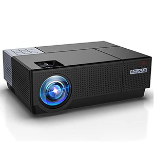 Projector, BOSNAS 8000 Lux Home Video Projectors, 1920×1080P, Support 300" Screen Playing with Hi-Fi Speakers and 4-D Keystone Correction, Compatible with TV Stick/Phone/Laptop/DVD Player/PS4