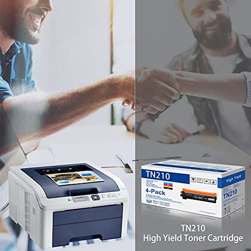 5PK (2BK+1C+1M+1Y) High Yield TN210 TN210BK TN210C TN210M TN210Y Toner Cartridge Replacement for Brother TN-210 HL-3040CN HL-3045CN HL-3070CW MFC-9010CN MFC-9120CN MFC-9125CN MFC-9320CW Printer Toner