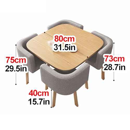 JOSKAA Modern Square Table and Chair Set for 4 - Office, Restaurant, Cafe, Coffee