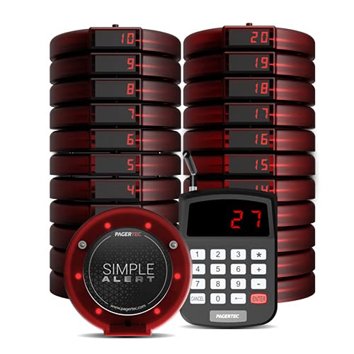 Pagertec Long Range Slimbar Paging System with Red LED Lights (Set of 20)